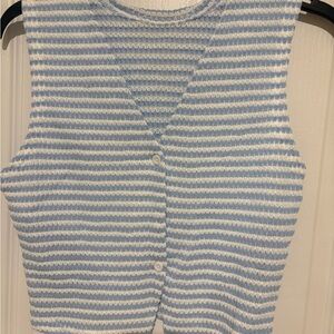 Striped Blue and White Knit Vest